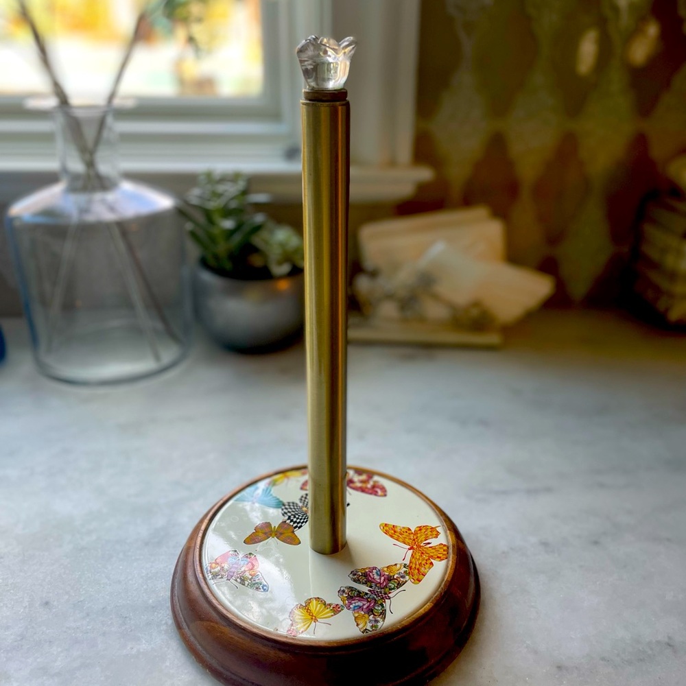 Mackenzie Childs Butterfly Garden Paper Towel Holder